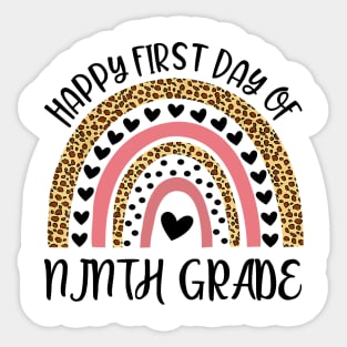 Back To School Rainbow Happy First Day Of Ninth Grade Sticker